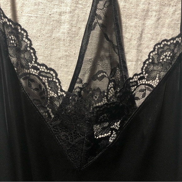 In Bloom by Jonquil black Camisole spaghetti straps with racerback lace L - Picture 2 of 6